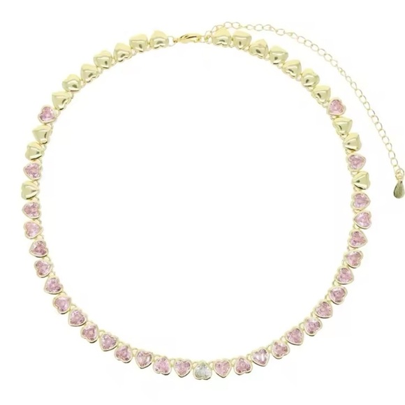 Jewelry - NWOT ICED HOT BLING PINK STONE NECKLACE